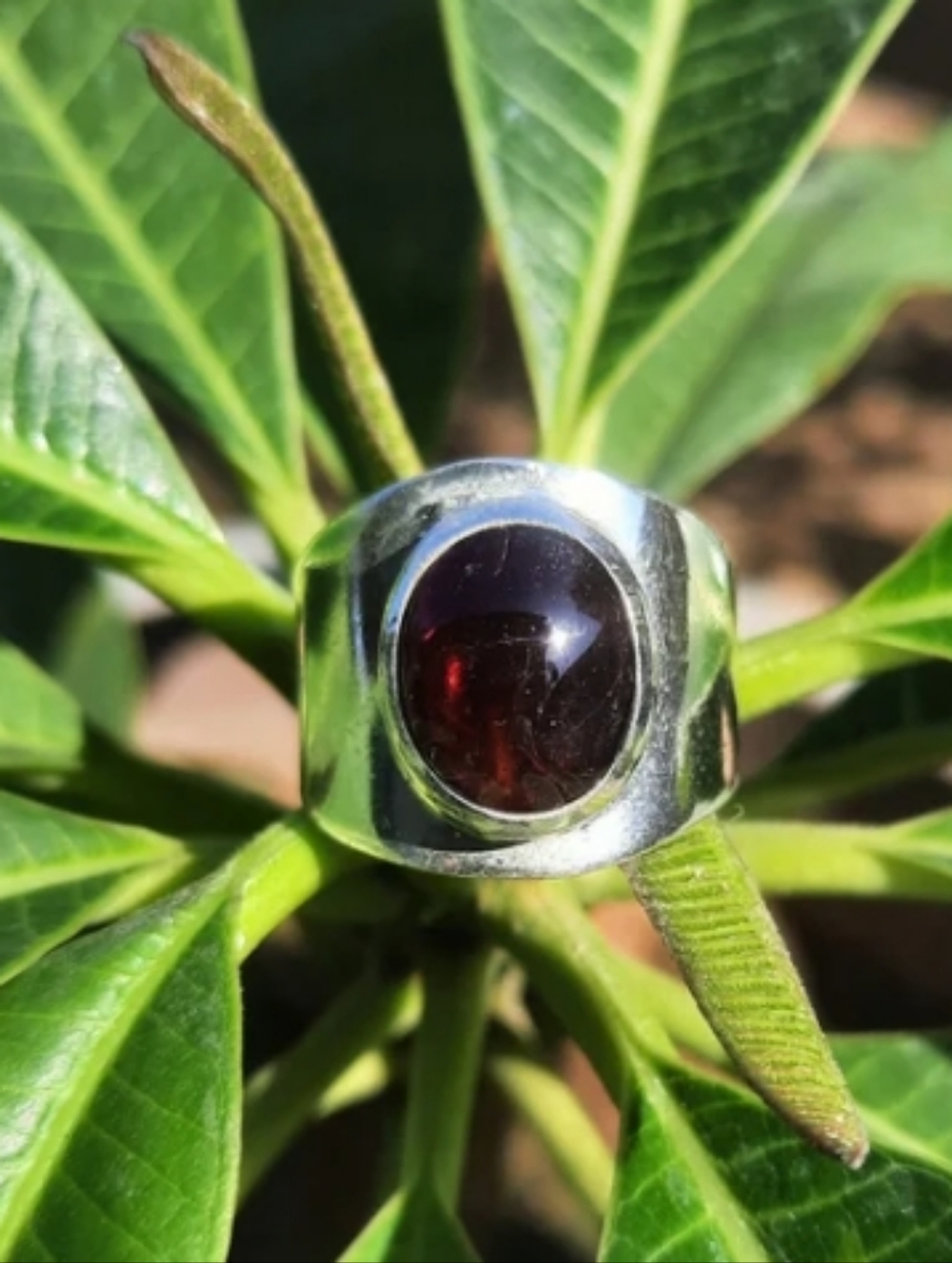 Garnet Ring Sterling Silver 925